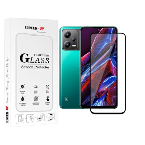 Image of ScreenUp Tempered Glass For Xiaomi Poco X5 - Ultra Clear, 9H Scratch Resistant, Full Coverage, Easy Install Screen Protector