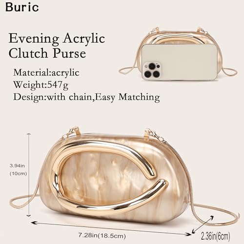 Image of Acrylic Clutch Purse for Women Marbling Evening Wedding Handbags Acrylic Shell Box Purses for Party Prom Cocktail