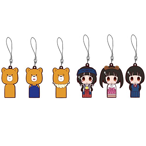 Kokeshi ours et trapping rubber en box complète de 6 figurines pour collectionneur