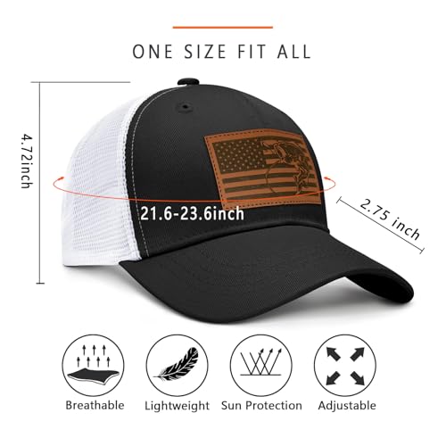 Image of Fishing Hat Fishing Gifts for Men Bass Fish Flag Gear Accessories Stuff Trucker Hat Snapback Baseball Cap