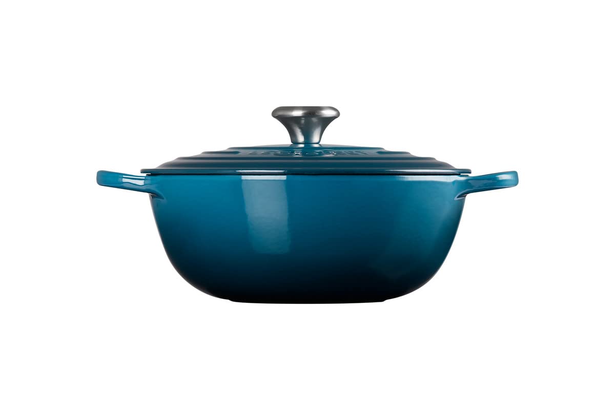 Le Creuset Marmite Signature en Fonte Émaillée avec Couvercle, 26 cm, Ronde, 4 L, 4,255 kg, Deep Teal, 21114266420430