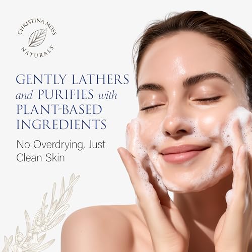 Christina Moss Naturals Face Wash for Women & Men – Gentle Facial Cleanser for All Skin Types, Organic Face Wash & Gel Cleanser for Daily Use, Non-toxic, Fragrance-, Paraben-, Sulfate-Free, 4 oz.