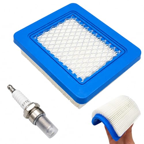Filtre à air Tondeuse pour Briggs & Stratton 491588 491588S 4915885 399959, Cartouche de filtre à et Bougies d'allumage F7TC Compatible avec Briggs et...
