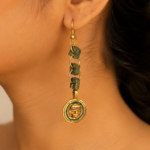 Image of Royal Queen & Empress Handcrafted Tribal Dhokra Earrings Collection for Women - Statement Ethnic Designs in Multiple Colours