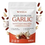 Resilia Garlic Extract 600mg Softgels (60 Count) – Odorless Aged Garlic Extract Supplement with CoQ10 Ubiquinol – 20-Month Matured, Standardized for S-Allyl Cysteine - Heart Health & Immune Support