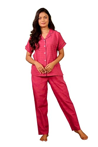 Image of Banno's Swagger | Women's Mini Checks Printed Cotton Night Suit | Night Suit Set | Nightwear | Pajama Set