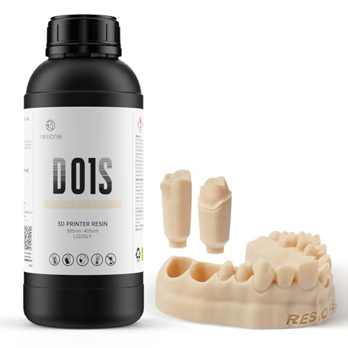 RESIONE Dental 3D Printer Resin: Dental Resin 3D Printer for Restoration Implant Study Models - Resin 3D Printer Liquid with Not Warped and Very Low Shrinkage for LCD DLP MSLA
