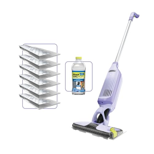 Shark VacMop 2-in-1 Cordless Hard Floor Vacuum Spray Mop 6x Disposable Pad Refills 355ml Multi-Surface Floor Cleaner Lightweight 1.5kg Maintenance-Free Disposable Pads Lavender VM200UKPL
