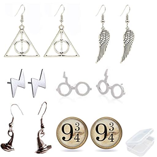 PPX Conjunto de Aretes con Aretes de 6 - Reliquias de la Muerte/Golden Snitch/Plataforma 9 3/4 Estilos Múltiples,con Joyero Transparente | Ya disponible en tu tienda friki favorita! En mundofriki.es! PPX Conjunto de Aretes con Aretes de 6 - Reliquias de la Muerte/Golden Snitch/Plataforma 9 3/4 Estilos Múltiples,con Joyero Transparente | Ya disponible en tu tienda friki favorita! En mundofriki.es!
