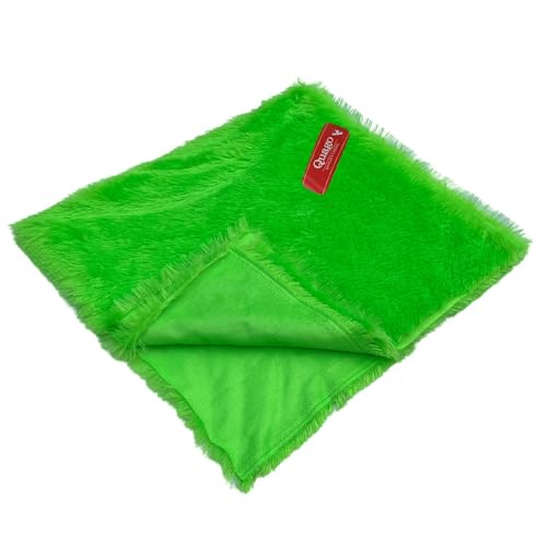 Image of Quago Fur Fabric Unstitched Super Soft Cloth for Baby Photoshoot, Soft Toys Making, Art and Craft, Dress Material, Decoration etc. (1 Mtr, 60 Inch Pana) (Parrot Green)