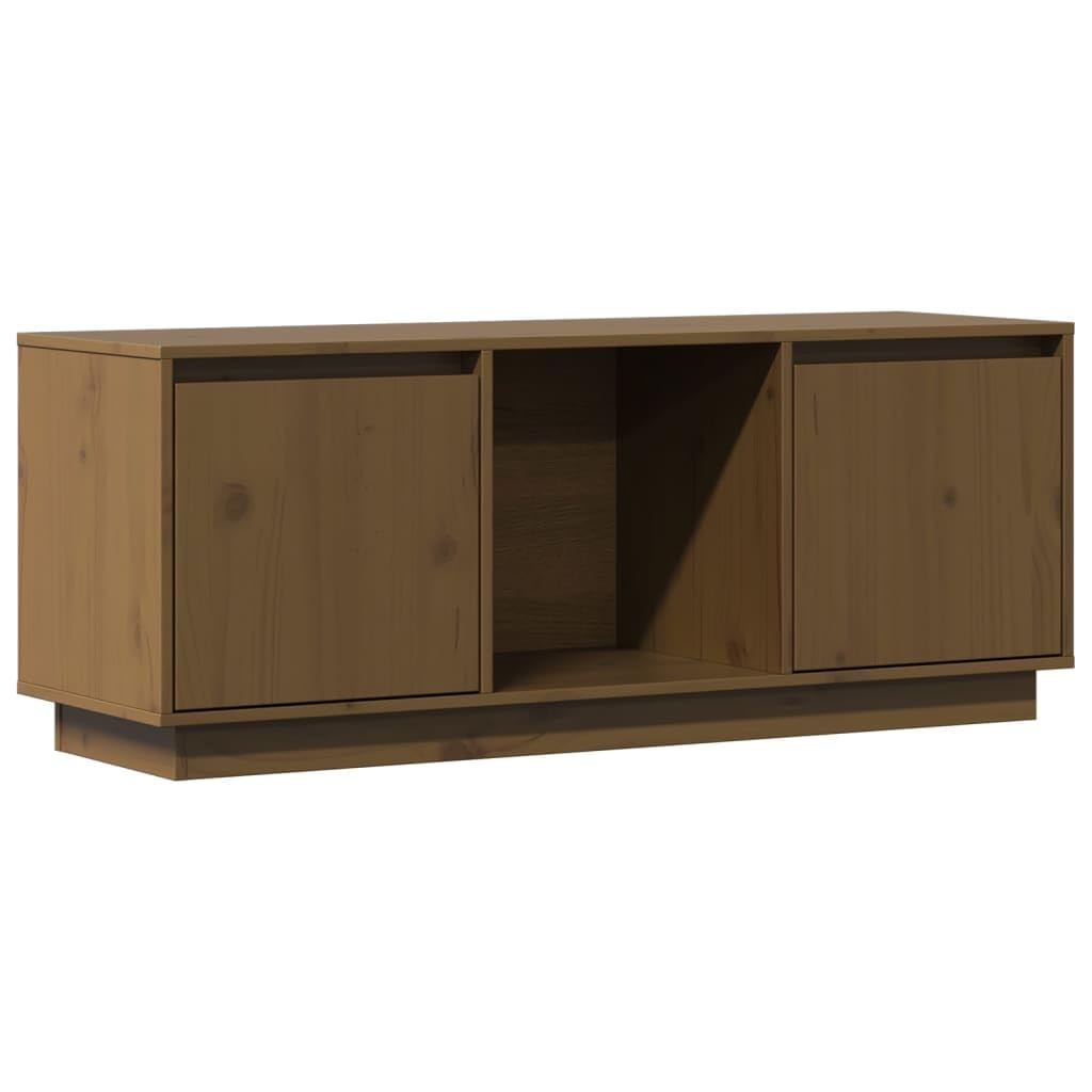 vidaXL Solid Wood Pine TV Cabinet Living Room Furniture Wooden Media Unit Side HiFi Cabinet TV Console Sideboard Entertainment Centre Honey Brown