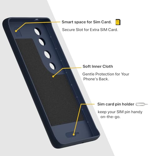Image of Pikkme Back Cover for Vivo V40 5G / V40 Pro 5G / T3 Ultra 5G Camera Protection 3D Hexa Cube Design Silicone Protective Bumper Case (Blue)