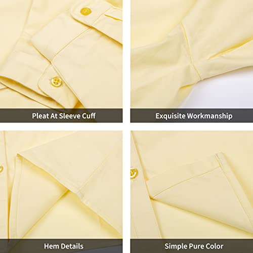 Image of LittleSpring Girls Long Sleeve Uniform Shirts Peter Pan Collar Poplin Blouse