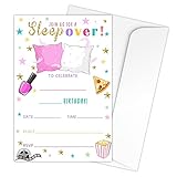 Zodvery Sleepover Birthday Party Invitations Cards - Slumber Party Supplies for Kids, Boys or Girls - 20 Fill in Birthday Party Invitations and 20 Envelopes set/04