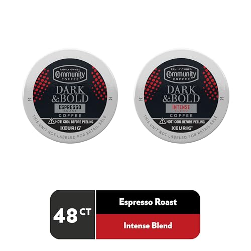 Image of Community Coffee Dark & Bold Variety 48 Count Keurig K-Cup Coffee Pods, Extra Dark Roast, 48 Count (Pack of 1)
