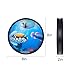 Ocean Drum Hand Percussion Wood Musical Instrument,Wave Bead Sea Sound Drum with Fish Pattern Colorful (8in)
