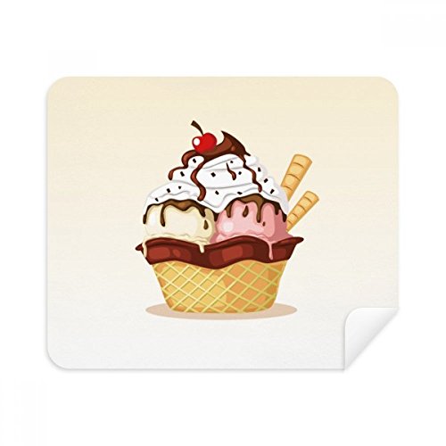 Biscuits Cherry Chocolate Ice Cleaning Cloth Screen Cleaner 2pcs Suede Fabric