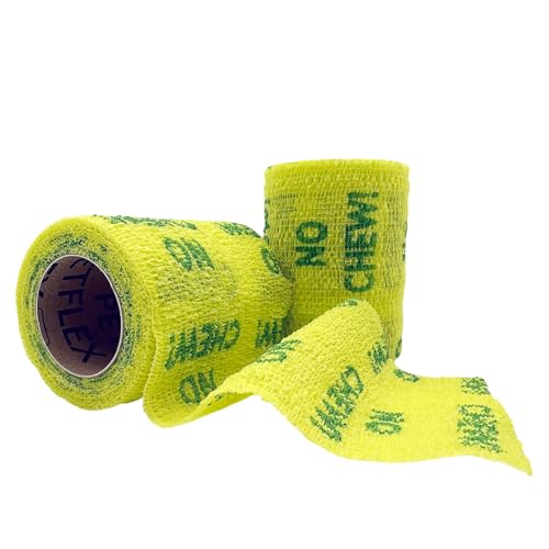Image of OVIK Health PetFlex No Chew - Flexible Self-Adhering Elastic Bandage for Wound Care - First Aid Wrap for Small Animals Like Dogs, Cats, and Other Pets - 3 inch, 2 Rolls