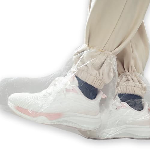 Rain Shoe Covers Disposable Boot Covers Elastic Plastic Shoe Covers for Rain Portable Waterproof Shoes Cover for Men Women Rainy Outdoor Indoor (10pack,5pairs)