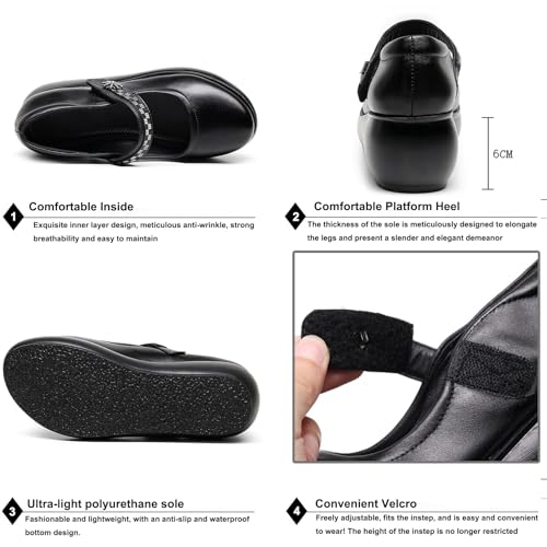 EnllerviiD Mary Jane Platform Shoes for Women Lolita Platform Cute Mary Janes Pumps Comfort Round Toe Uniform Dress Shoes4
