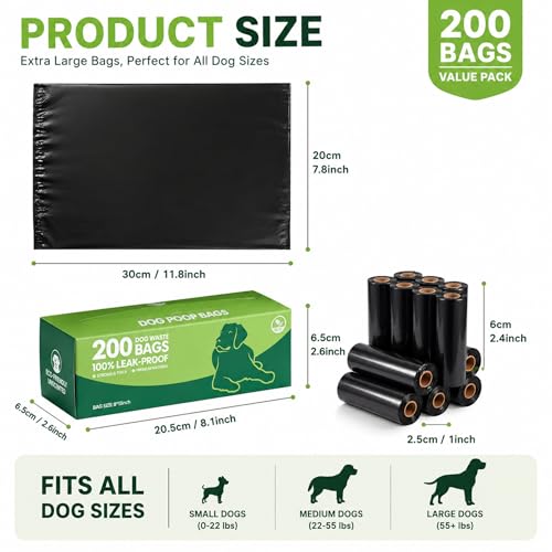 Image of Sherr 100 Boxed Rolls 20000 Counts Dog Poop Bags Bulk Leak Proof Dog Waste Bags Pet Doggy Waste Poop Box Universal for Puppy Pets Outdoor Walking and Travel, 100 Rolls of 200