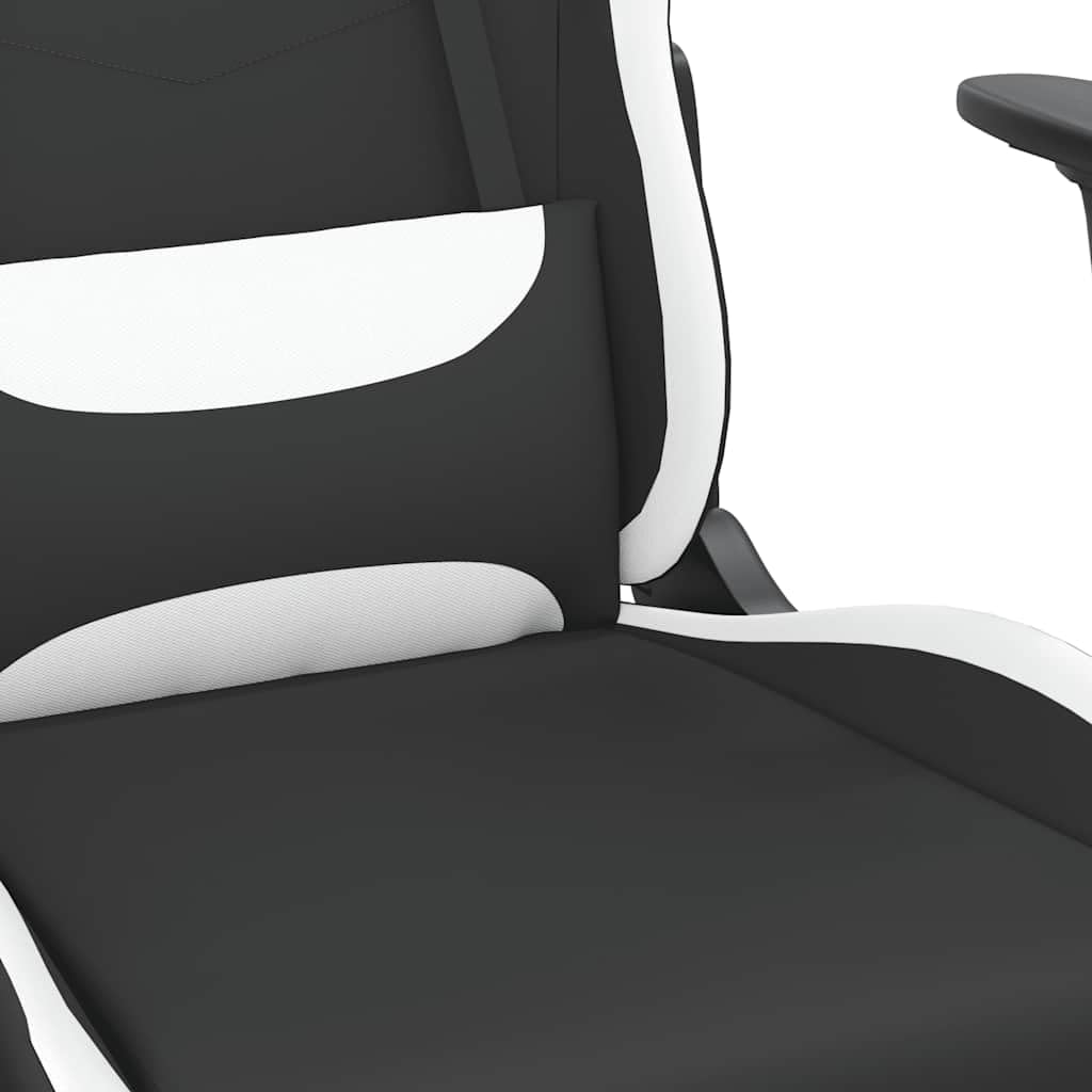 Silla de gaming con masaje y reposapiés, tejido con respaldo, altura regulable, función giratoria para oficina, PC, consola, ergonómica para jugar y trabajar durante mucho tiempo