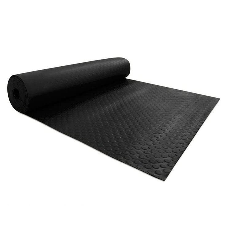 Floordirekt Mata z wypustkami, bezzapachowa mata podłogowa, wykładzina gumowa o grubości 3 mm, mata gumowa z płaskimi wypustkami, czarna (100 cm x 700 cm, czarna)