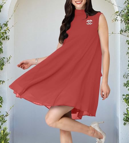 Image of KOH KOH Womens Short Sleeveless Halter-Neck Flowy Summer Cute Mini Dress