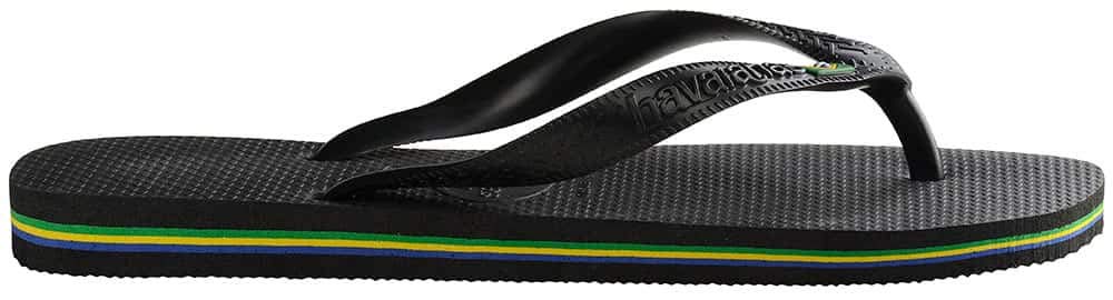 Havaianas Brasil, Unisex Adult's Flip Flops, Black (Brasil Black 0090), 11/12 M