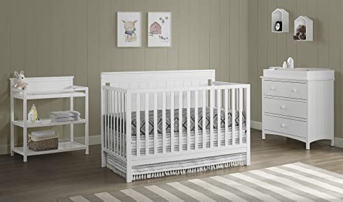 Oxford Baby Lazio 4-In-1 Convertible Crib, Snow White, Greenguard Gold Certified #TOP5
