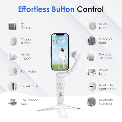 Image of M1 Foldable 3-Axis Gimbal Stabilizer | Advanced Gyroscope | Shake-Free Footage | Object Tracking | Panoramic, Time-Lapse & Slow-Motion | 2500mAh Battery | Ideal for Vlogging & Travel