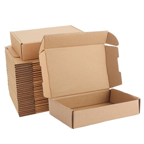 LDXDRU 50 Stück Versandkarton Klein Karton Box 140x90x30mm Verpackungskartons aus Wellpappe Faltschachteln Faltkarton für den Versand und Geschenken