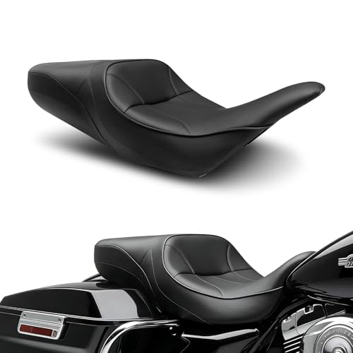 Asiento doble de conductor y pasajero para solucionar la fatiga en Harley Touring