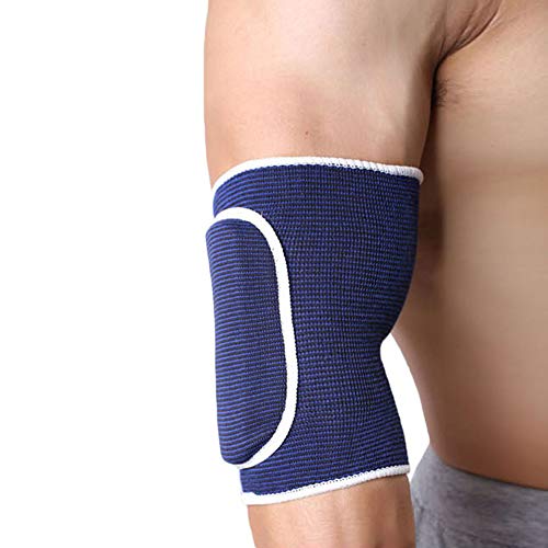 Ycyu 1 Pair Compression Elbow Pads Arm Brace Support Fitness Arm Knee Protector Volleyball Basketball Breathable Elbow Wraps (Blue) #TOP3