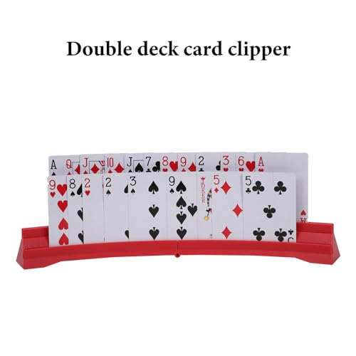 4 Pack Card Holders for Playing Cards,Double Layered Stackable Storage Game Card Tray for Arthritis Patients -Playing Card Rack for Kids Adults Seniors(4 Colors) - Thumbnail 5