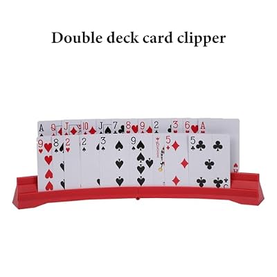 4 Pack Card Holders for Playing Cards,Double Layered Stackable Storage Game Card Tray for Arthritis Patients -Playing Card Rack for Kids Adults Seniors(4 Colors)