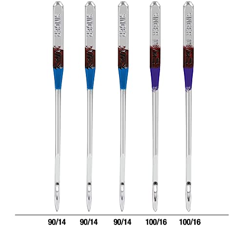 SINGER Leather Sewing Machine Needles, Size 90/14, 100/16-5 Count