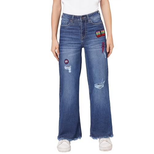 Pepe Jeans Women's Regular Fit High Rise Jeans