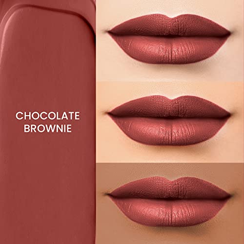 Image of Lakme Absolute Matte Ultimate Lip Color with Argan Oil, Choco Brownie, 3.4 g
