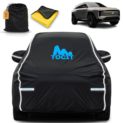 Image of BE 07 Waterproof Long Life Car Cover with Safety Glow Reflective Strap, Premium Velvet Velour Fabric, Soft & Stretchable, Machine Washable, Tri-Stitch Custom Fit with Mirror Pocket