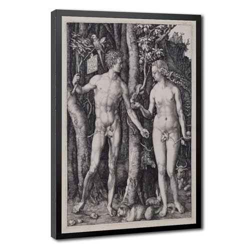 Toile Adam et Ève 1504 Dürer : tableau suspendu 61x91,4 cm pour salon