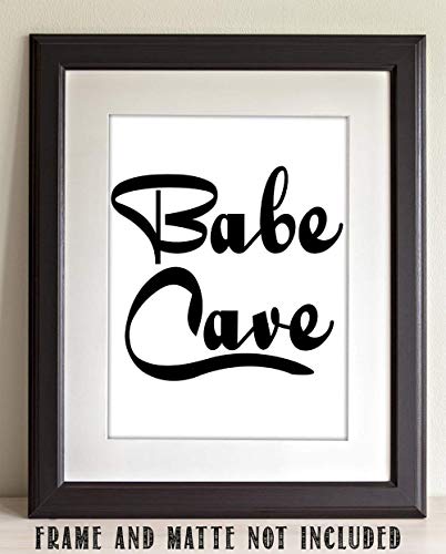 Babe Cave Poster - Great Girl Room Decor, Dorm Room Essentials, Preppy Room Minimalist Decoration, Teen Room She Shed Sign Gift, 11x14 Unframed Typography Art Print Poster, Black and White - Image 3