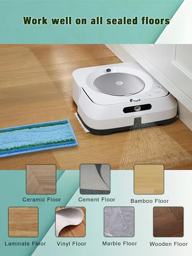 Image of Upgraded M6 Wet Mopping Pads for iRobot Braava Jet M6 Series 6012 /6110 /6112 /6113 Ultimate Robot Mops. Washable & Reusable Microfiber M6 Mop Deep Clean Pads Accessories, 8-Pack