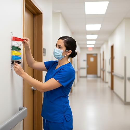 Image of Exam Room Flags, Made in USA Medical Door Flags for Doctor Offices, Hospitals, Clinics, Durable, Reliable Room Status Sign, Primary Colors, 2 Flag System, 3-Inch