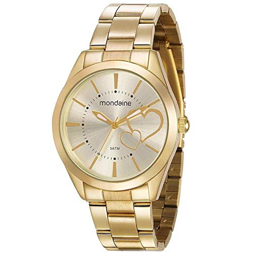 Relogio Mondaine Feminino Ref: 53690lpmgde1 Dourado + Semijóia