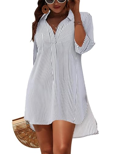 Image of Blooming Jelly Womens Swimsuit Coverups White Chiffon Bathing Suit Cover Up Bikini Swimwear Beach Dress Outfits