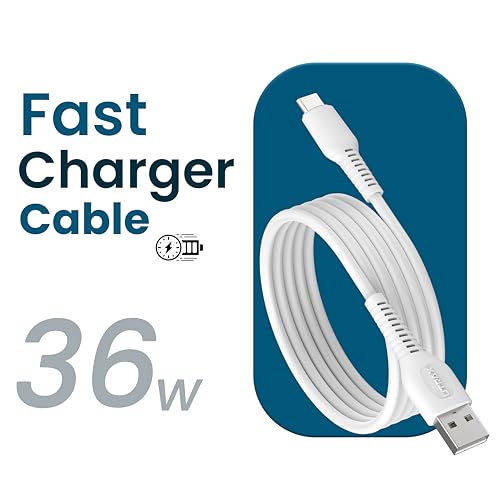 Image of UTRAX USB Type-C Cable 36W Fast Charging - Type-C to USB Cable | Fast Charge & Data Sync | Durable PVC Material | White | Compatible with Samsung, Xiaomi, OnePlus, Realme & More
