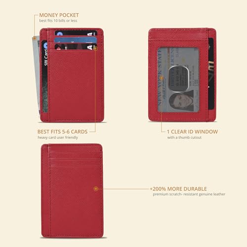 Image of Slim Minimalist Leather RFID Blocking Front Pocket Wallet, Credit Card