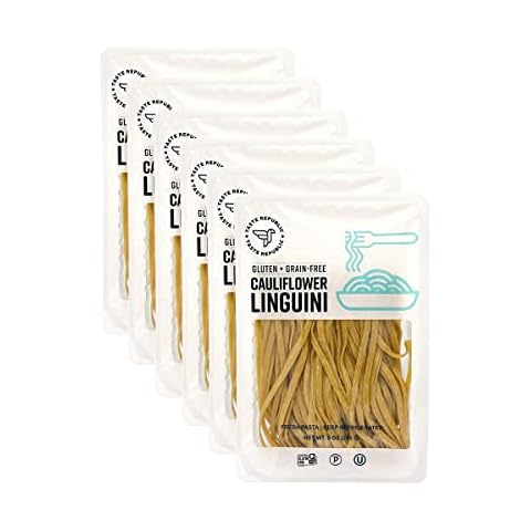 Cauliflower Linguini | Grain-Free, Gluten-Free, Kosher | Fresh Pasta | Cooks in Just 3 Minutes | Taste Republic | Frozen | 9oz (Pack of 6) Cover