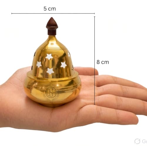 Image of Brass Diya Pure Brass Traditional Oil Puja Lamp for Temple, Mandir, Festival Decoration, Home Decor & Diwali Gift (Star Dome, Set of 2)